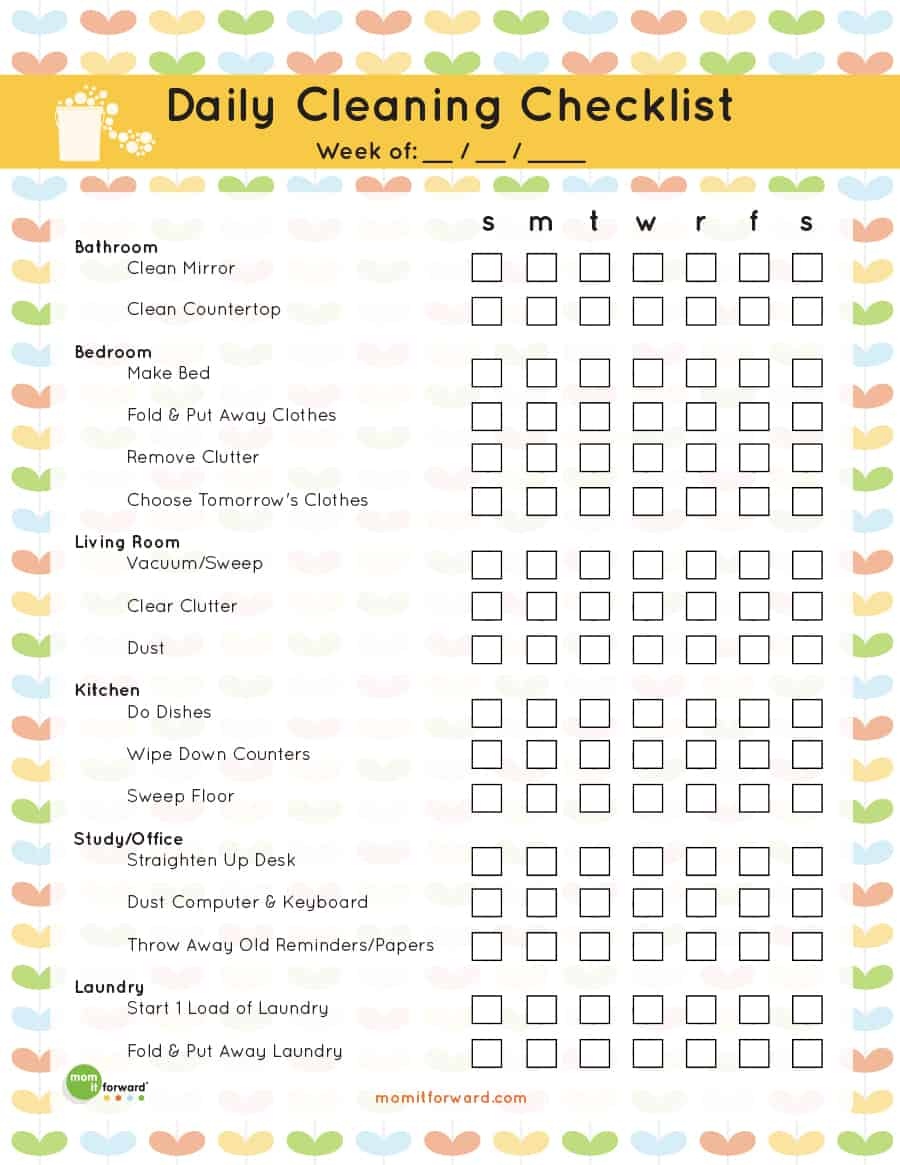 40 Printable House Cleaning Checklist Templates ᐅ Template Lab - Free Printable Cleaning Schedule
