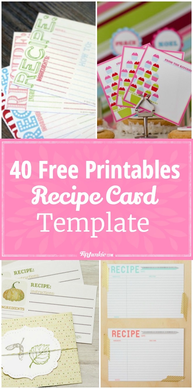 40 Recipe Card Template And Free Printables – Tip Junkie - Free Printable Photo Cards 4X6