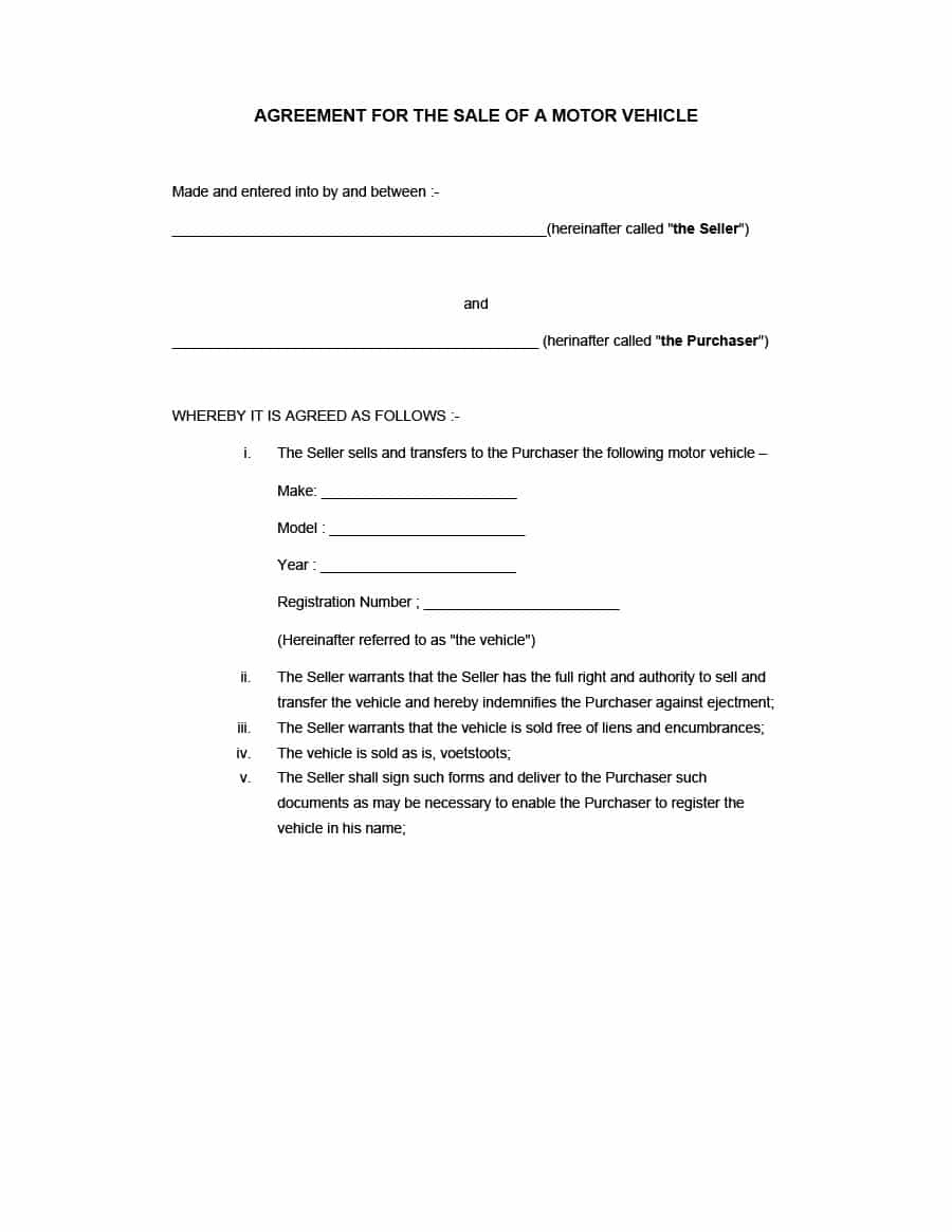 42 Printable Vehicle Purchase Agreement Templates ᐅ Template Lab - Free Printable Purchase Agreement Template