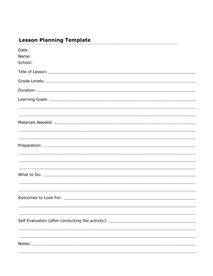 Free Printable Lesson Plan Template