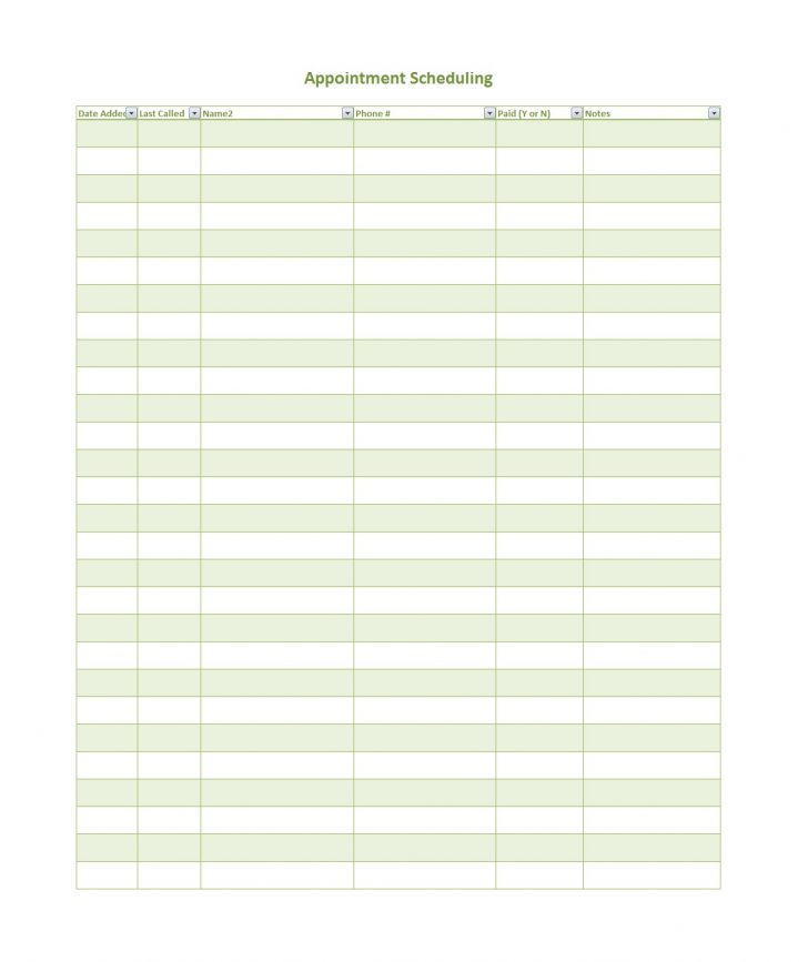 Appointment Book Template Free Printable