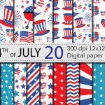 4Th Of July Digital Paper / Usa Independence Day Backgrounds   Free Printable Patriotic Scrapbook Paper