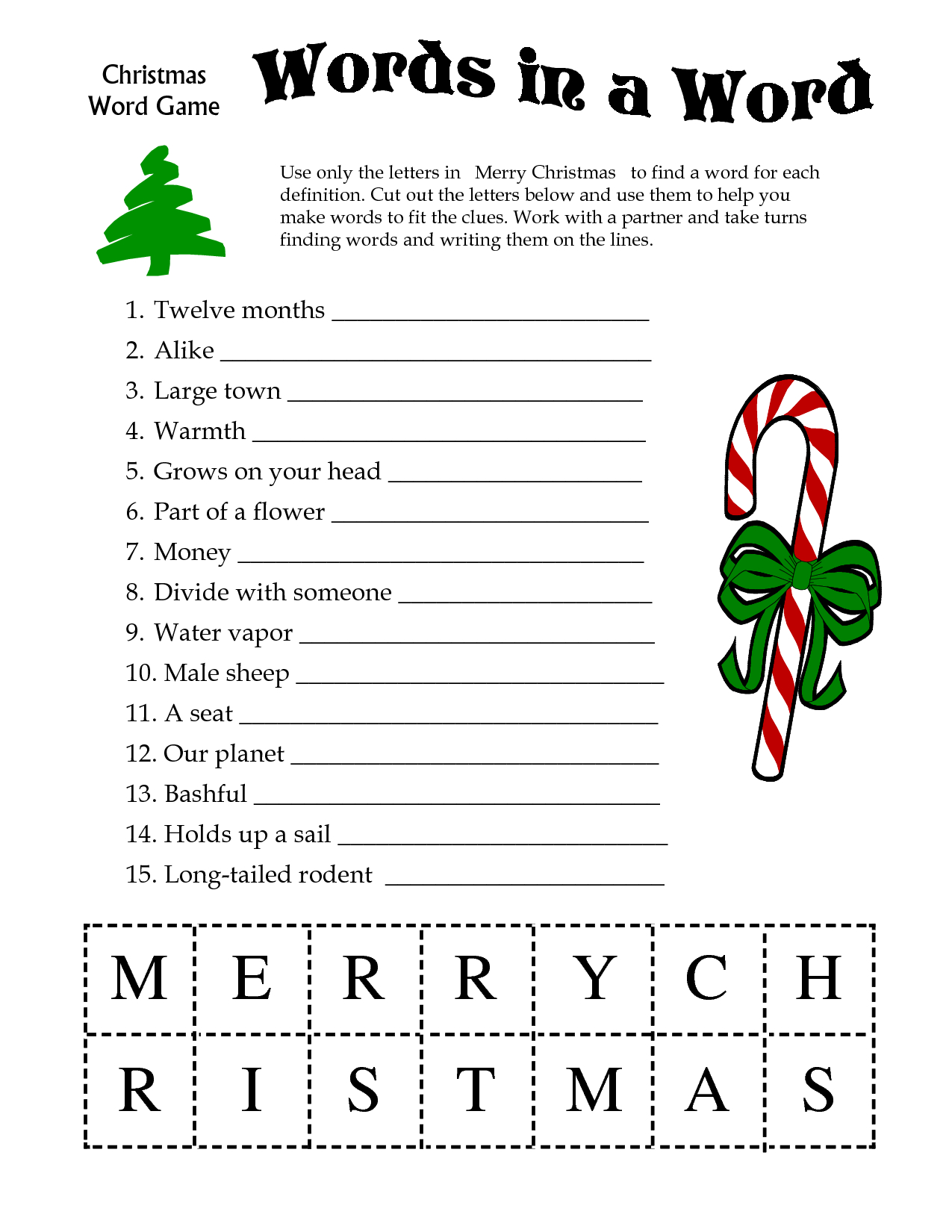 5 Images Of Free Printable Christmas Word Games | Printablee - Free Games For Christmas That Is Printable