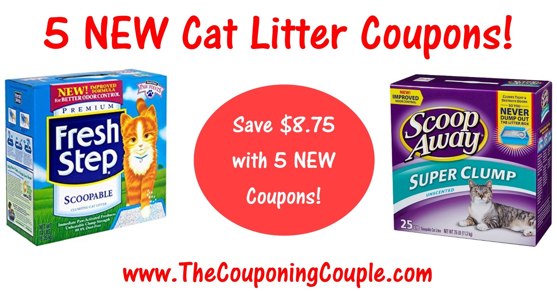 5 New Cat Litter Coupons ~ Save $8.75 On Fresh Step &amp;amp; Scoop Away! - Free Printable Scoop Away Coupons