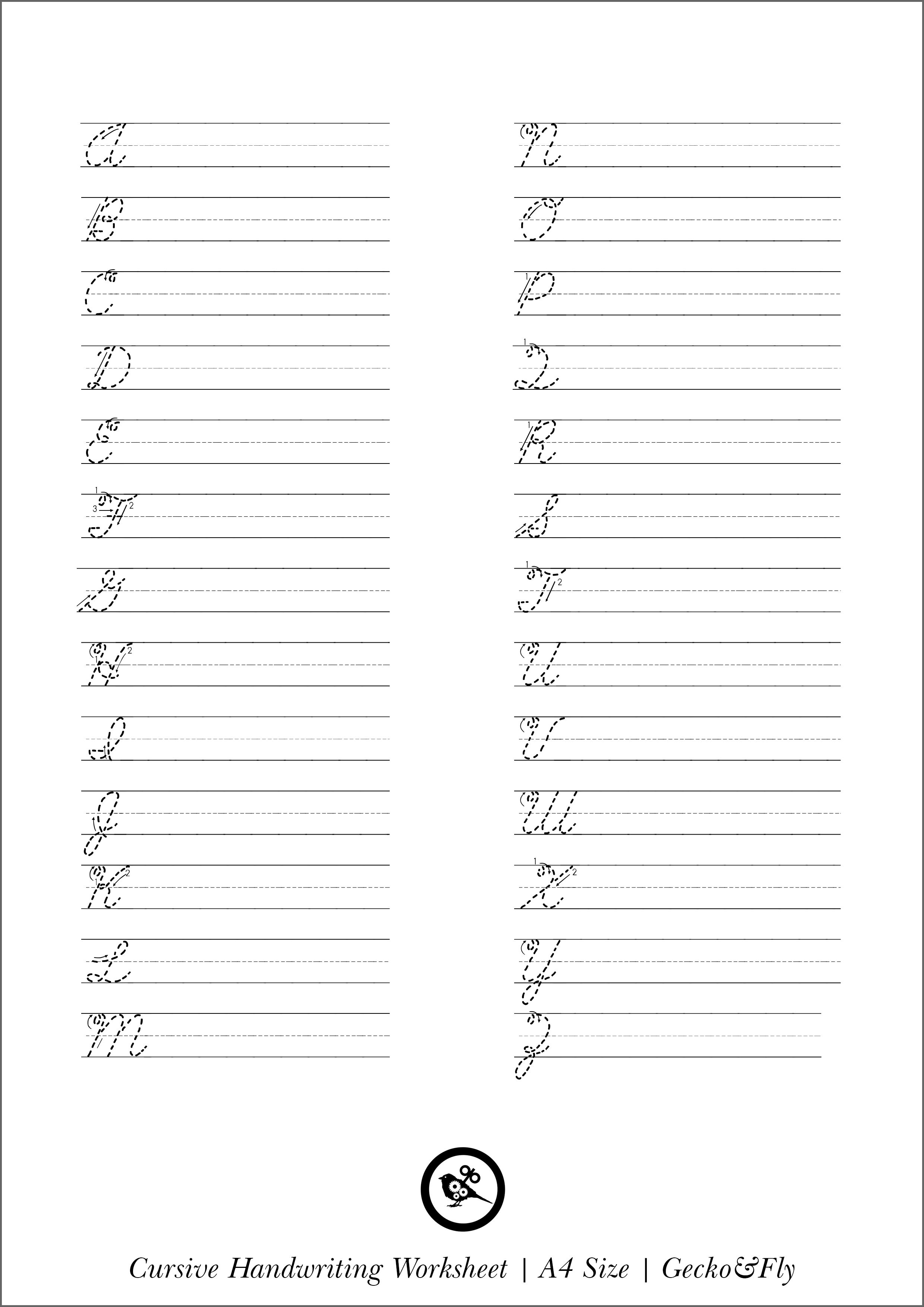 5 Printable Cursive Handwriting Worksheets For Beautiful Penmanship - Free Printable Cursive Handwriting Worksheets