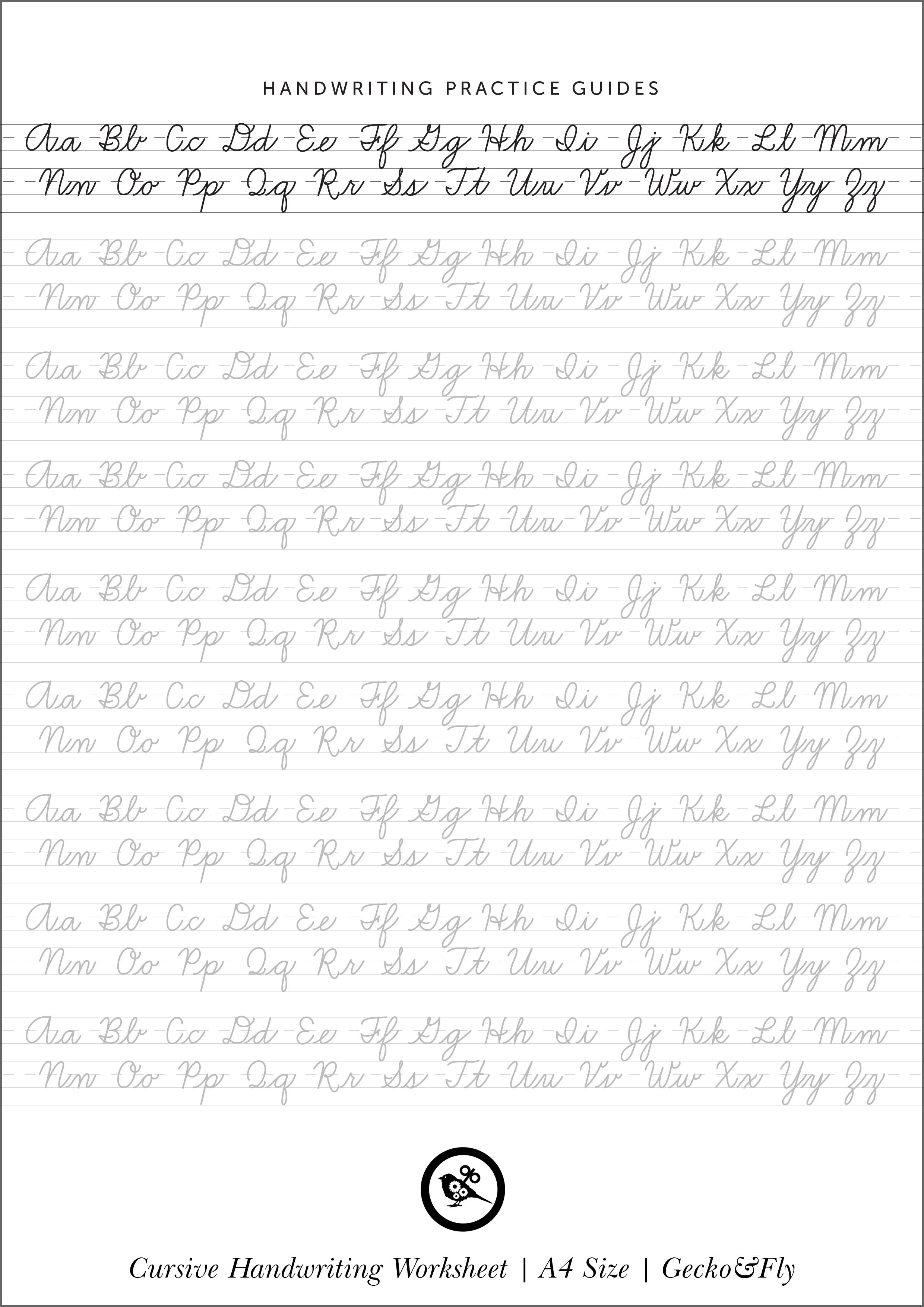 Practice Penmanship Cursive Worksheet Lg – Surviving The Oregon Trail ...