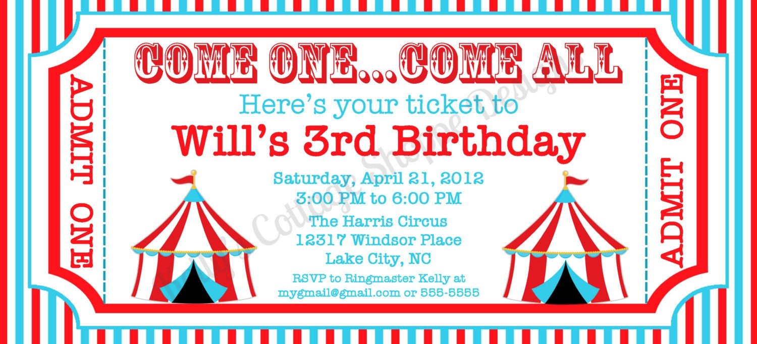6 Best Images Of Circus Ticket Template Printable | Craft Ideas - Free Printable Ticket Invitation Templates