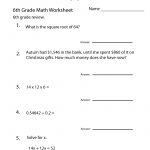 6 Grade Math Worksheets | Sixth Grade Math Practice Worksheet   Free   7Th Grade Worksheets Free Printable