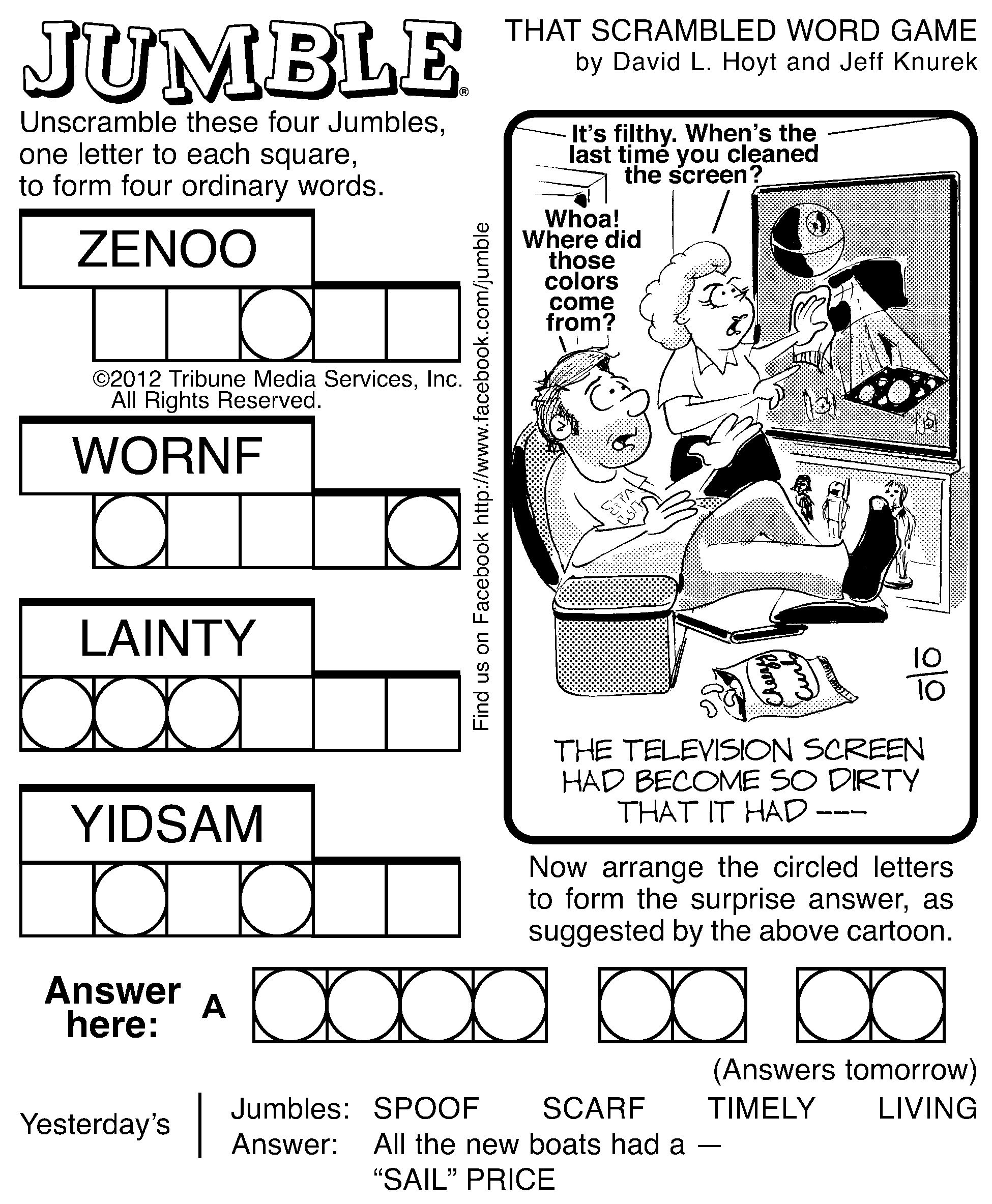 that scrambled word game jumble