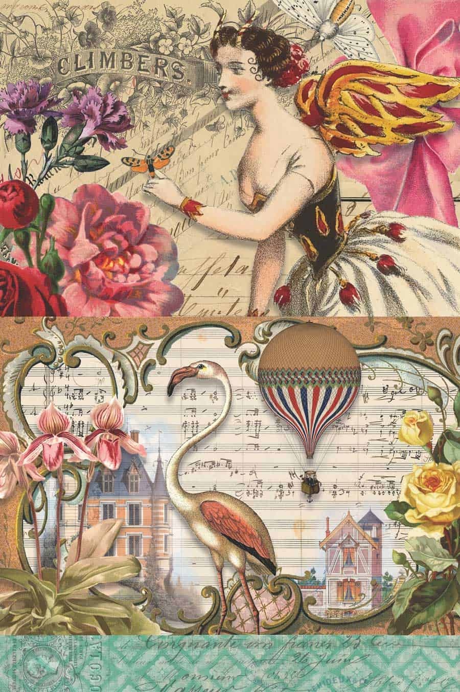7 Free Creative Collage Sheet Printables For Decoupage Tissue Paper - Free Printable Decoupage Images