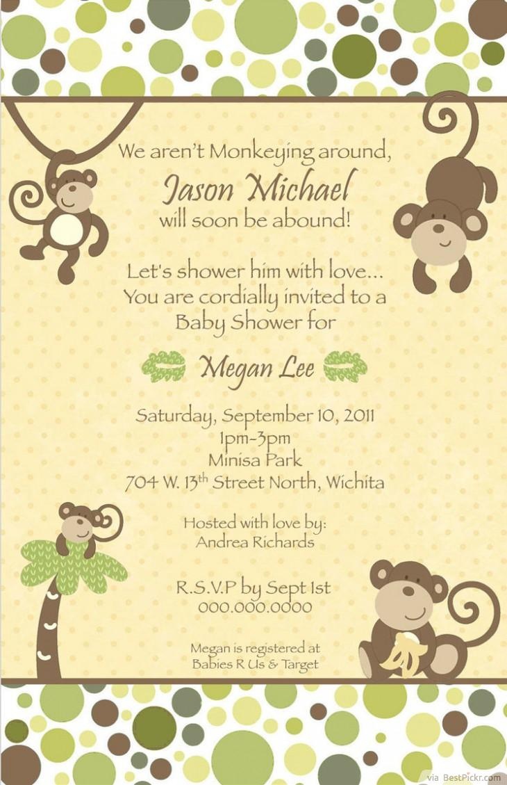 7 Printable Monkey Baby Shower Invitations | Bestpickr - Free Printable Monkey Birthday Party Invitations