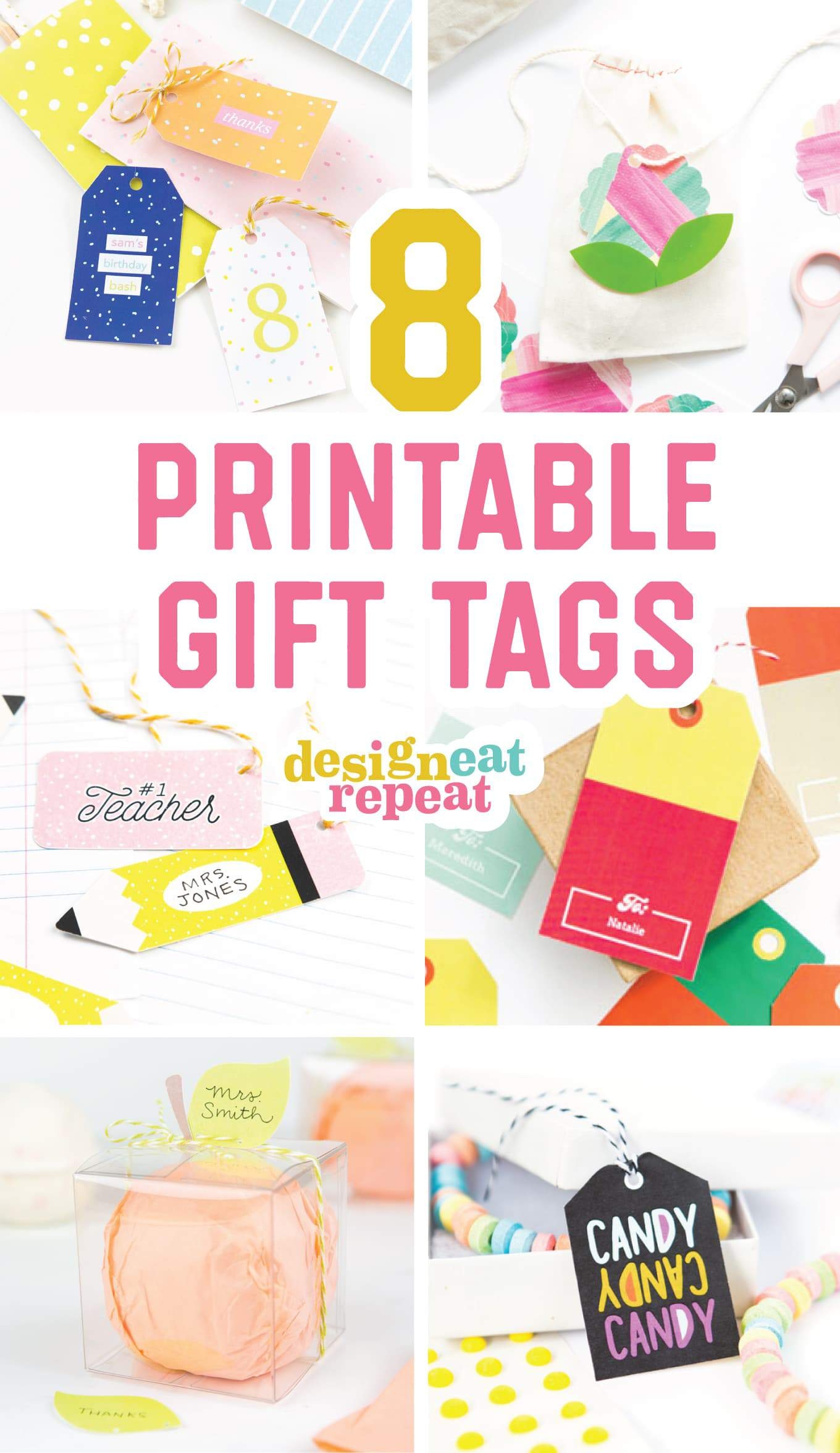 8 Colorful &amp;amp; Free Printable Gift Tags For Any Occasion! - Free Online Gift Tags Printable