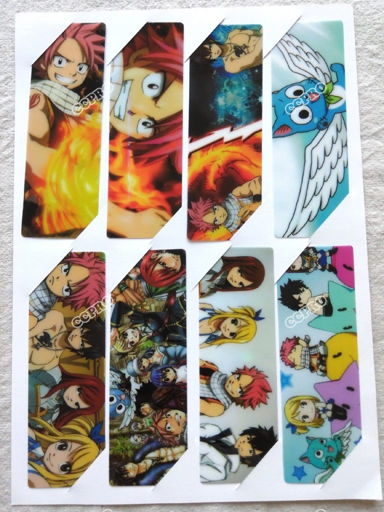 8Pcs/set Pvc Anime Bookmarks Printed With Anime Fairy Tail Natsu