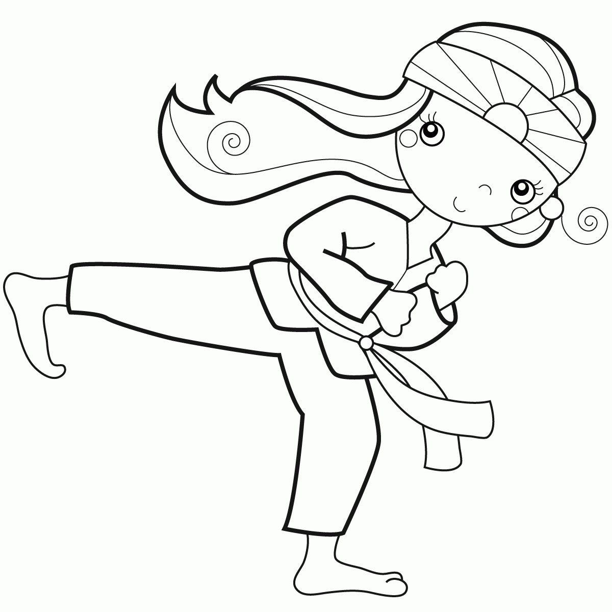 karate-kick-anime-sketch-coloring-page