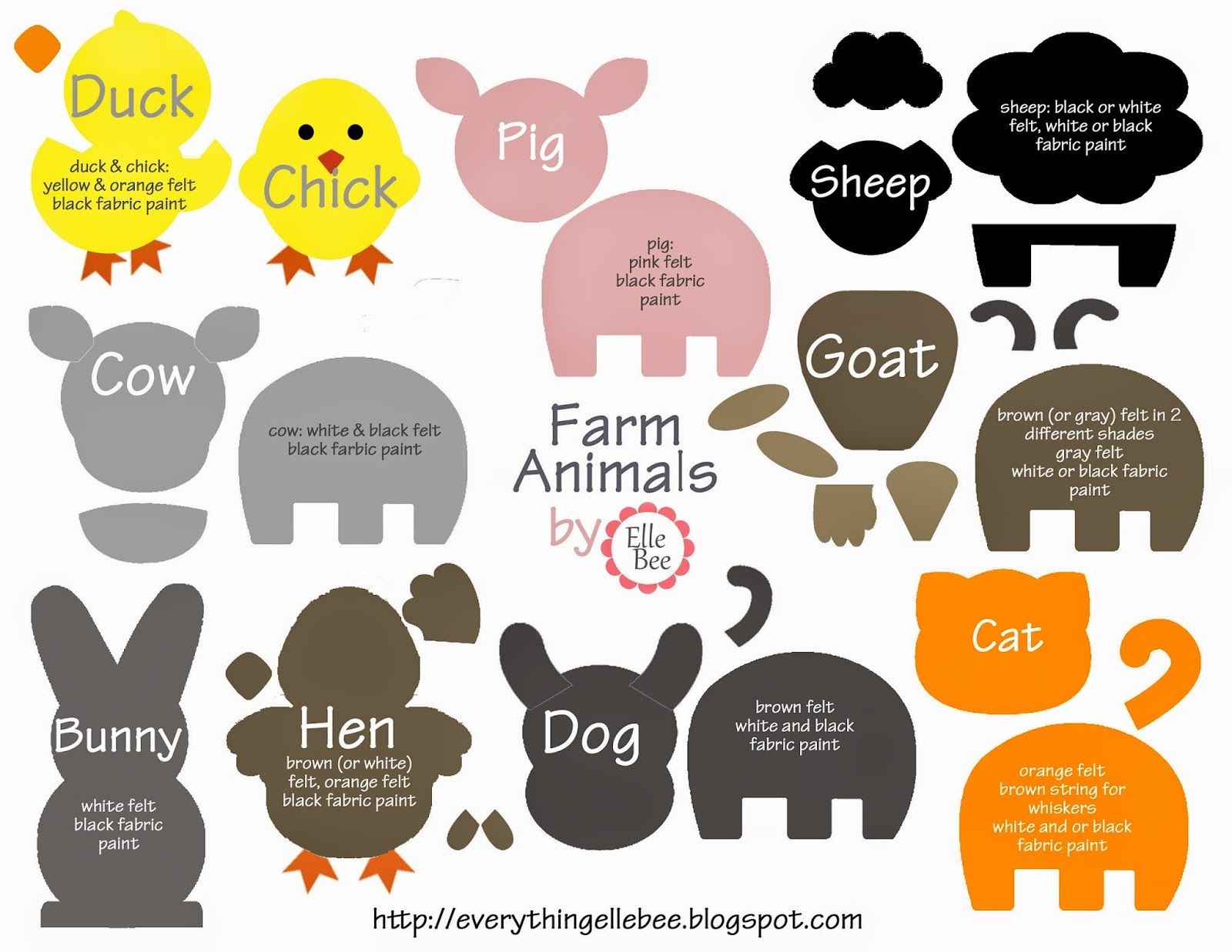 Printable Farm Animal Cutouts - Printable World Holiday