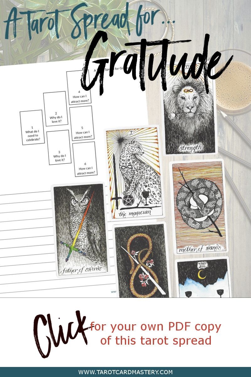 A Tarot Spread For Gratitude | Tarot Card Spreads | Tarot Spreads - Free Printable Tarot Cards