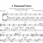 A Thousand Years (Christina Perri) Piano Sheet Music (Pdf) | Music   Free Printable Music Sheets Pdf