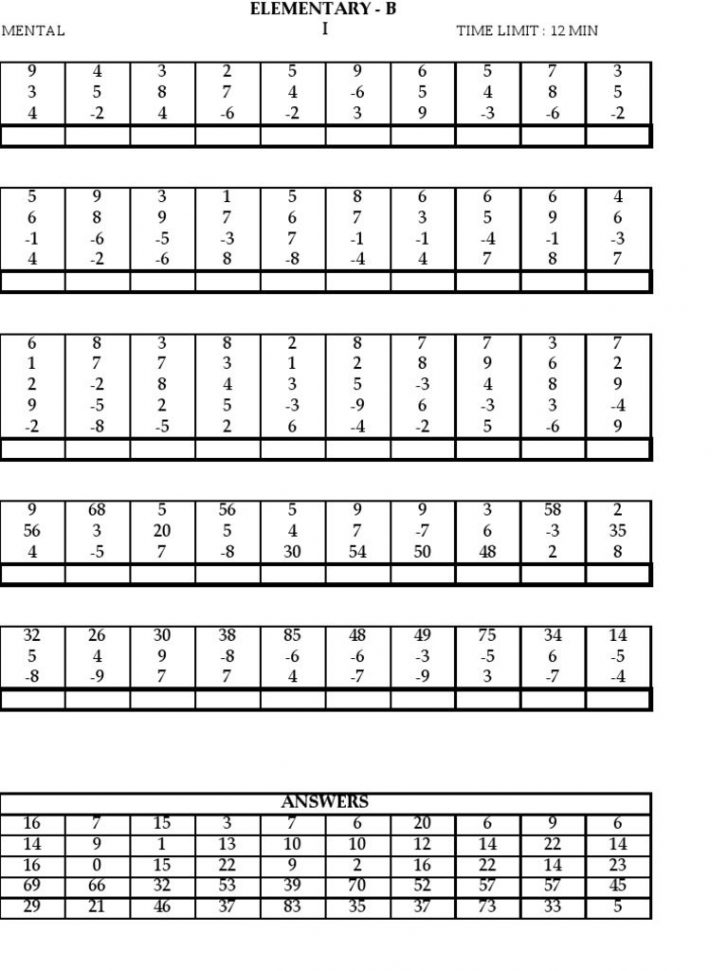 Free Printable Abacus Worksheets