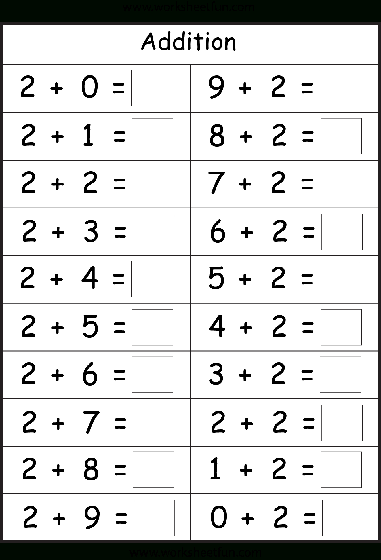 Addition Facts - 8 Worksheet | Printable Worksheets | Addition - Free Printable Math Addition Worksheets For Kindergarten