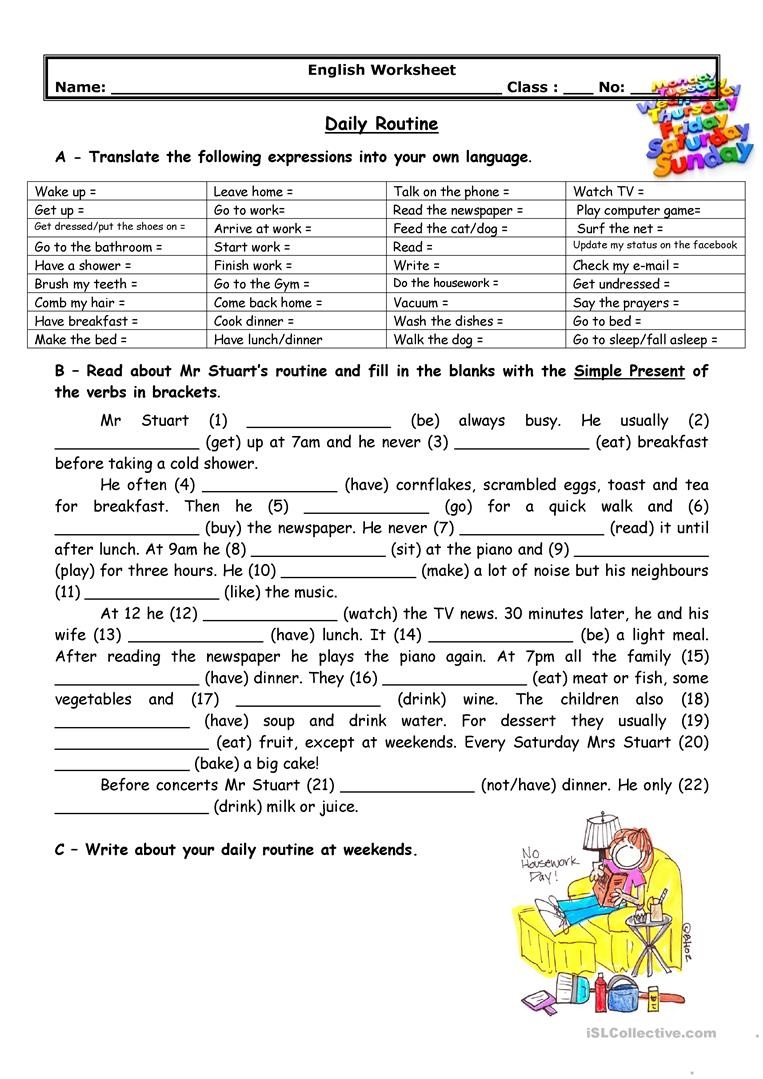 Adults&amp;#039; Daily Routine Worksheet - Free Esl Printable Worksheets Made - Free Printable Activities For Adults