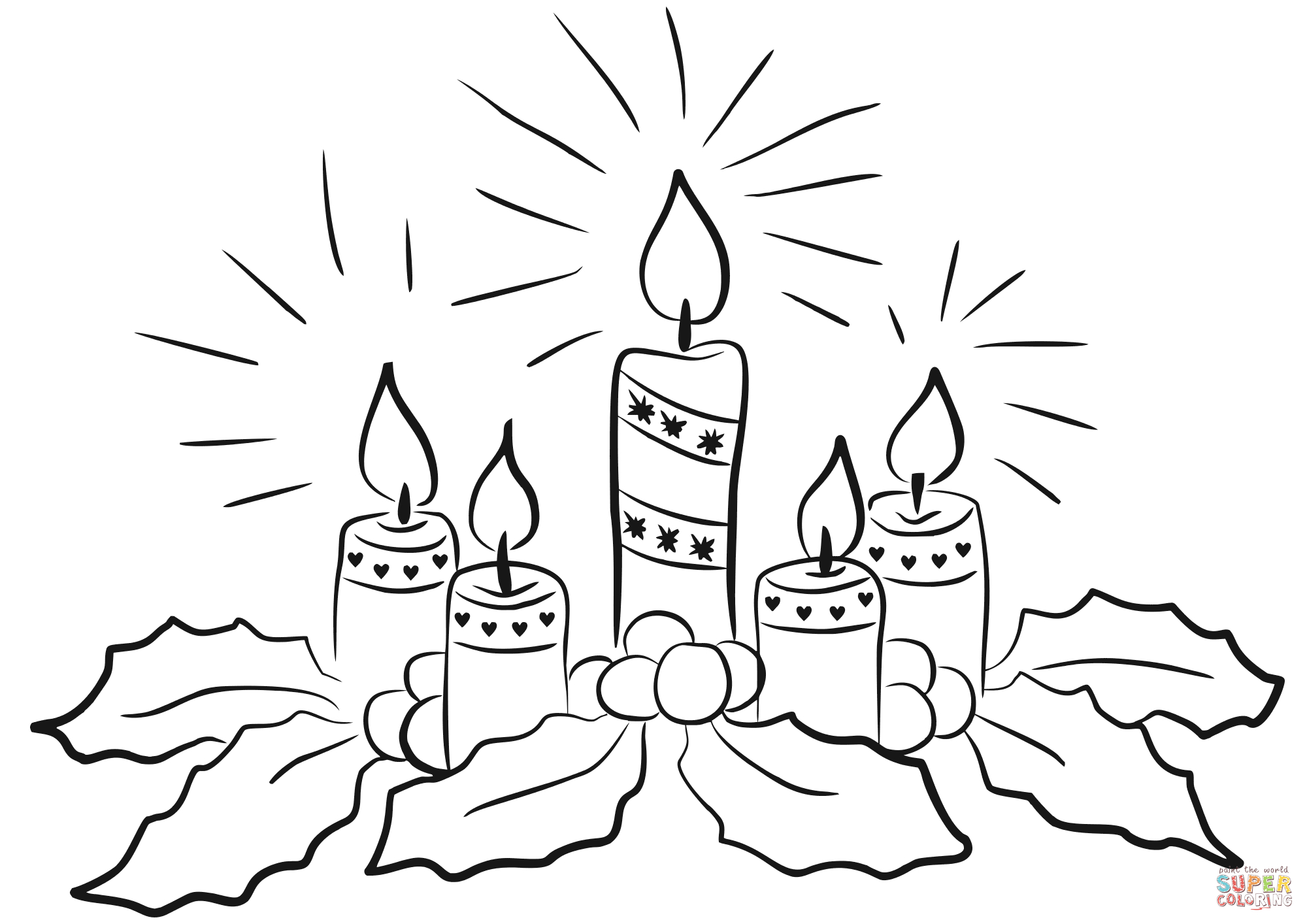 Advent Candles Coloring Page | Free Printable Coloring Pages - Free Printable Advent Wreath