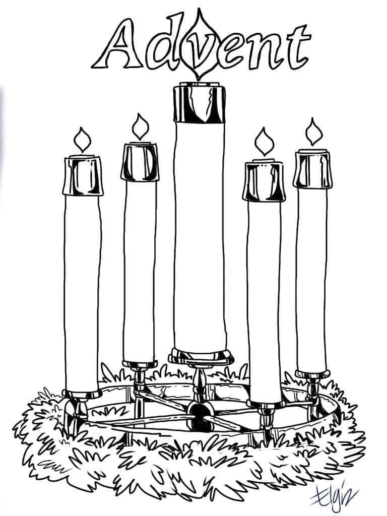 Advent Wreath Coloring Printable