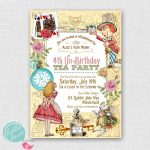 Alice In Wonderland Birthday Party Invitations Free | Cailini   Mad Hatter Tea Party Invitations Free Printable