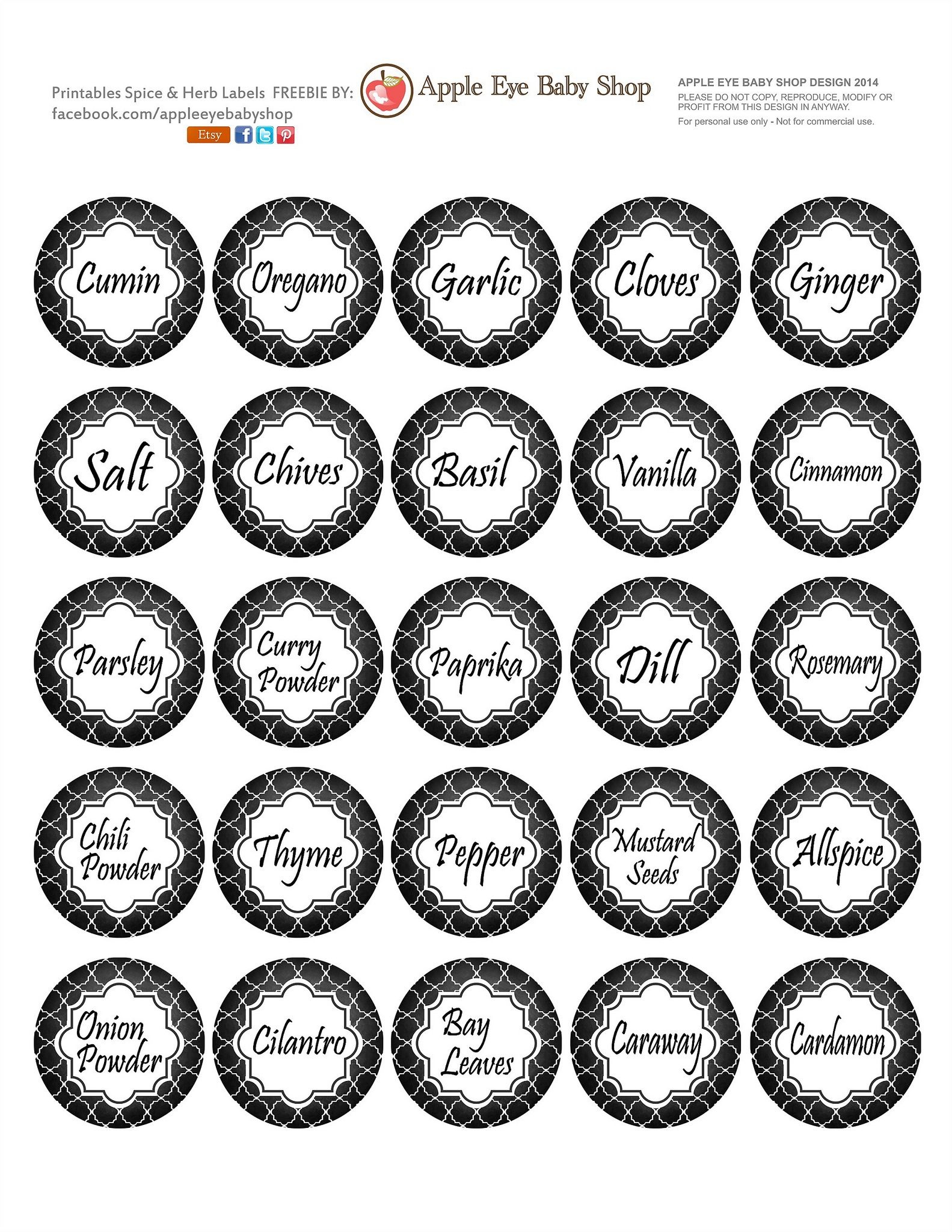 All Sizes | Free Printables | Spice &amp;amp; Herb Labelsapple Eye Baby - Free Printable Spice Labels
