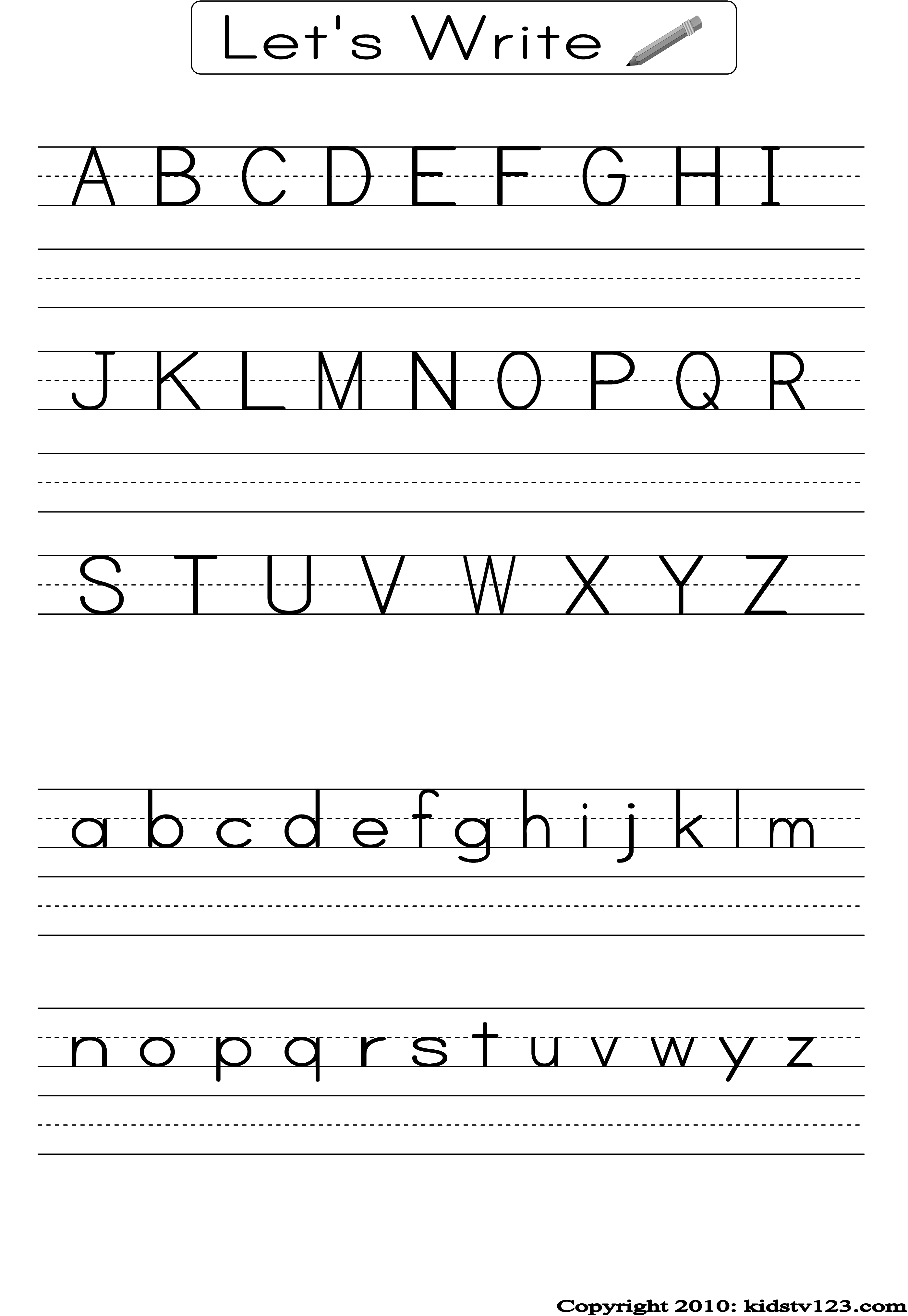 Alphabet Writing Practice Sheet | Edu-Fun | Alphabet Worksheets - Free Printable Handwriting Worksheets