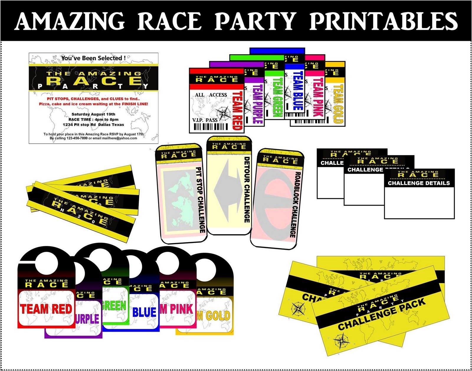 Amazing Race Printables Free - Google Search | Amazing Race - Free Printable Amazing Race Invitations