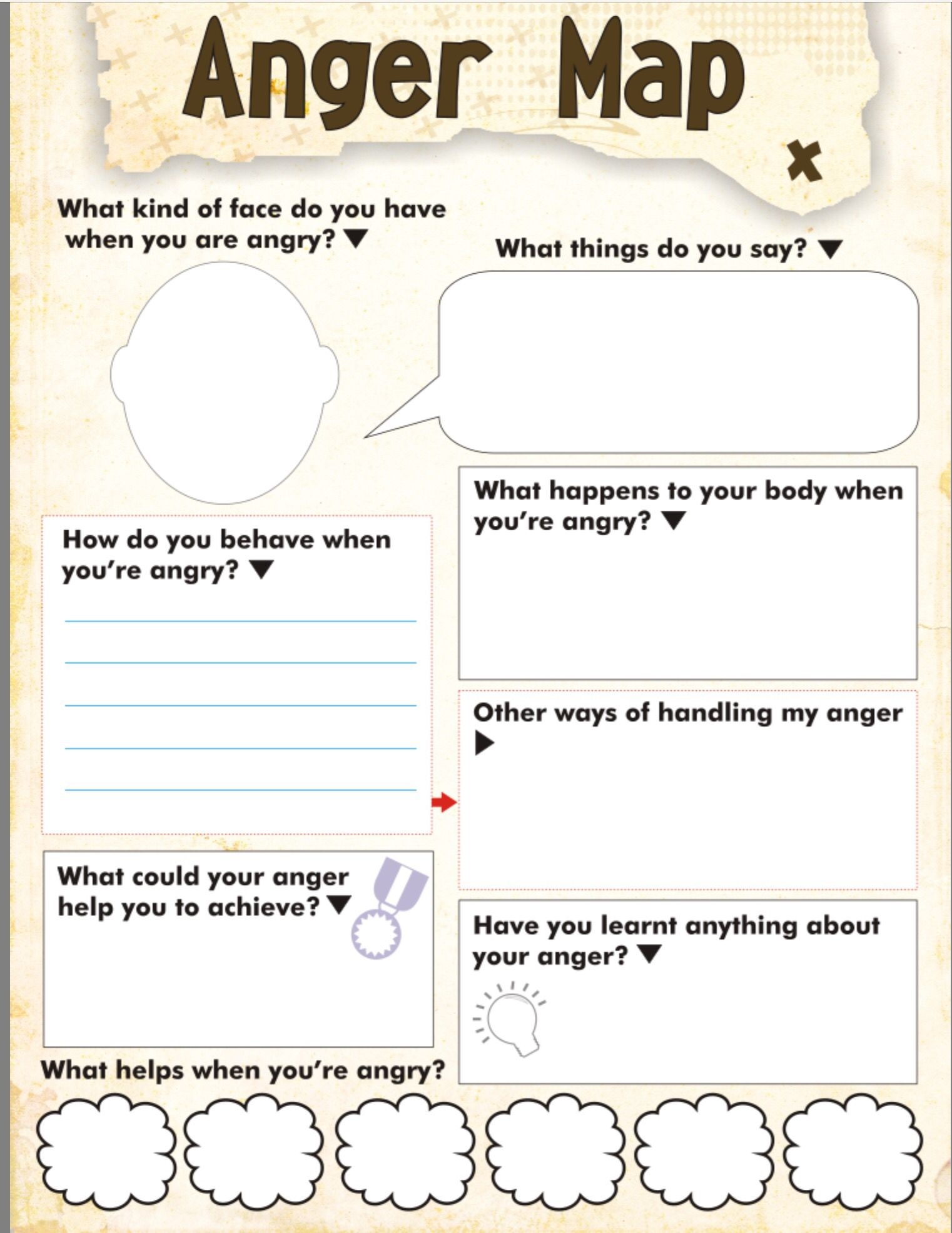 Anger Map Kids Worksheet Free Printable | Therapy Activities - Free Printable Anger Management Activities