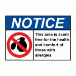 Ansi This Area Is Scent Free For Sign With Symbol Ane 35311   Free Printable Fragrance Free Signs