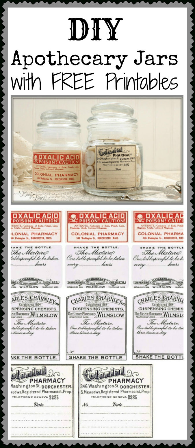 Antique Apothecary Jar With Free Printable Labels Via - Free Printable Apothecary Jar Labels