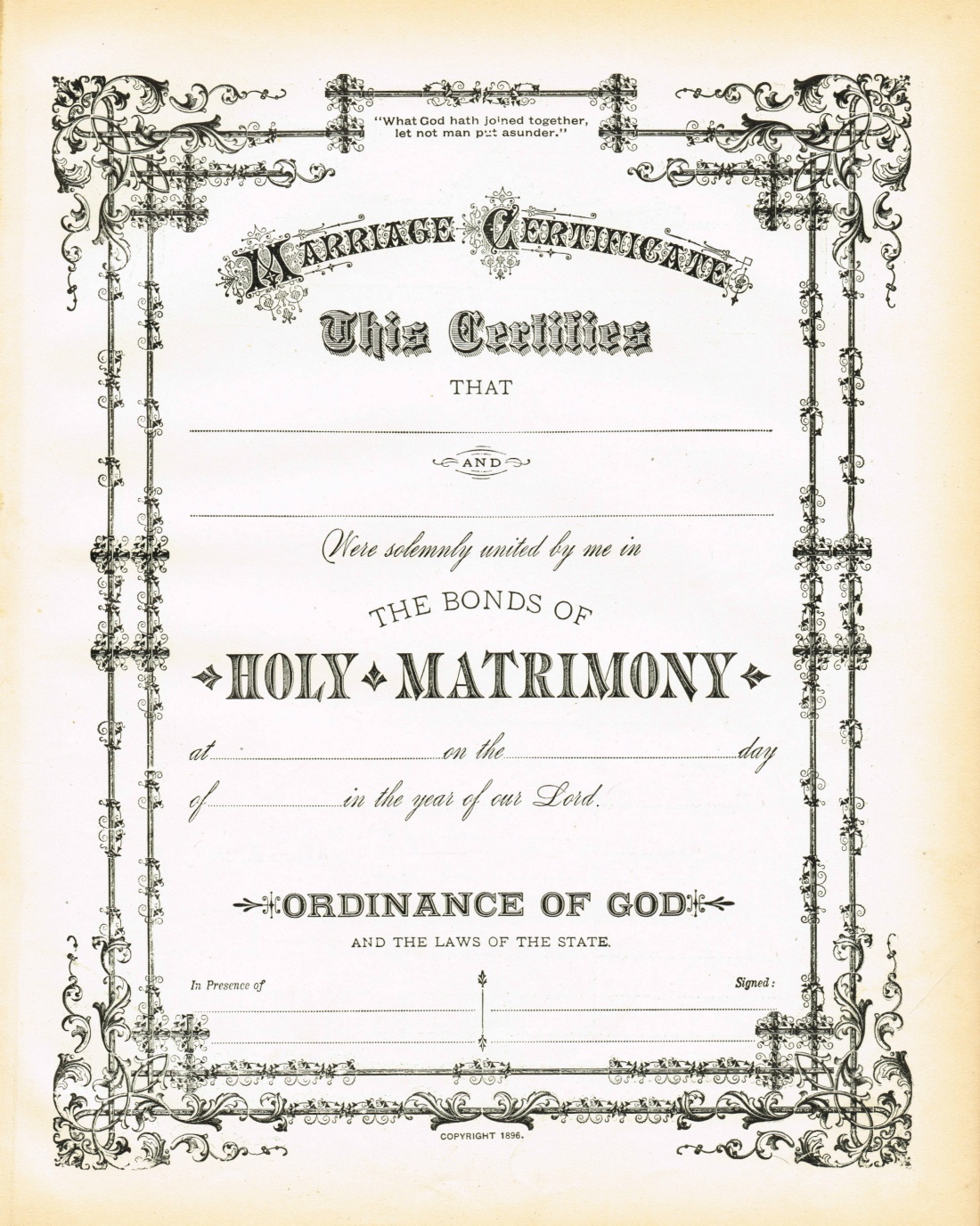 Antique Certificate Of Marriage Printable Via Knickoftime - Free Printable Wedding Certificates