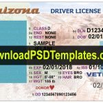 Arizona Driver License Psd [Editable Az Template]   Free Printable Fake Drivers License