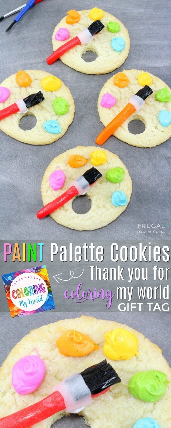 Artist Paint Palette Cookies Plus Bonus Printable Gift Tag | Recipe - Free Printable Paint Palette