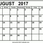 August 2017 Calendar – Print 2017 Calendar. – Free Printable August 2017