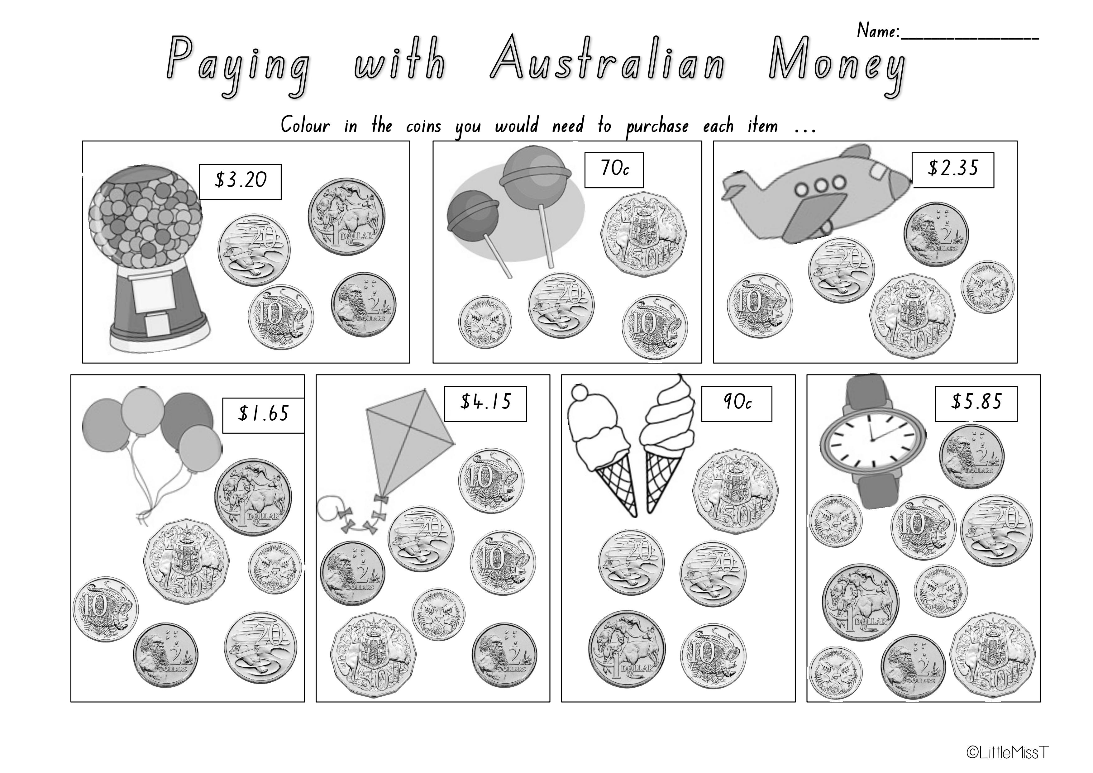 Australian Money Worksheets | Teach In A Box - Free Printable Australian Notes