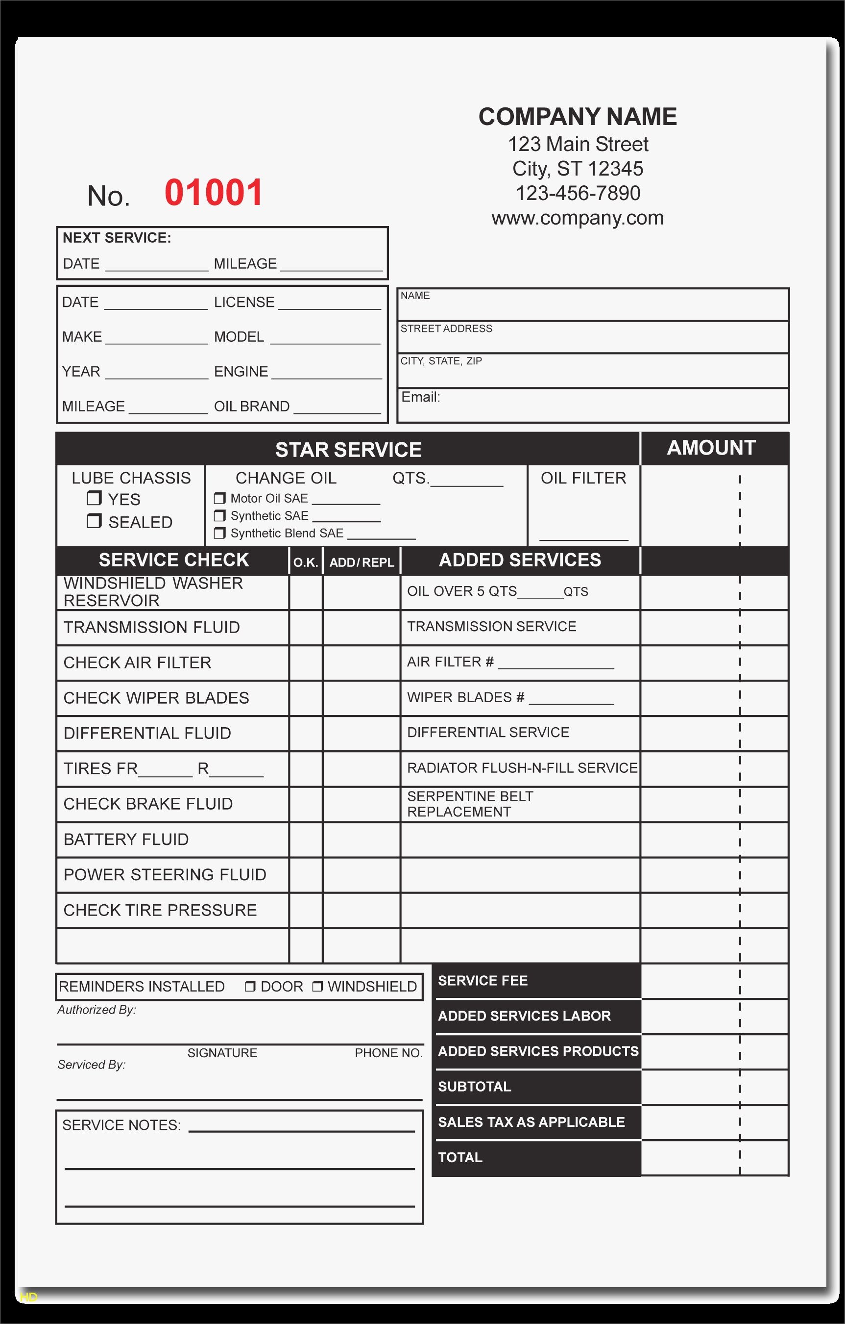 Auto Repair Template Free Awesome Free Printable Auto Repair Invoice - Free Printable Auto Repair Invoice Template