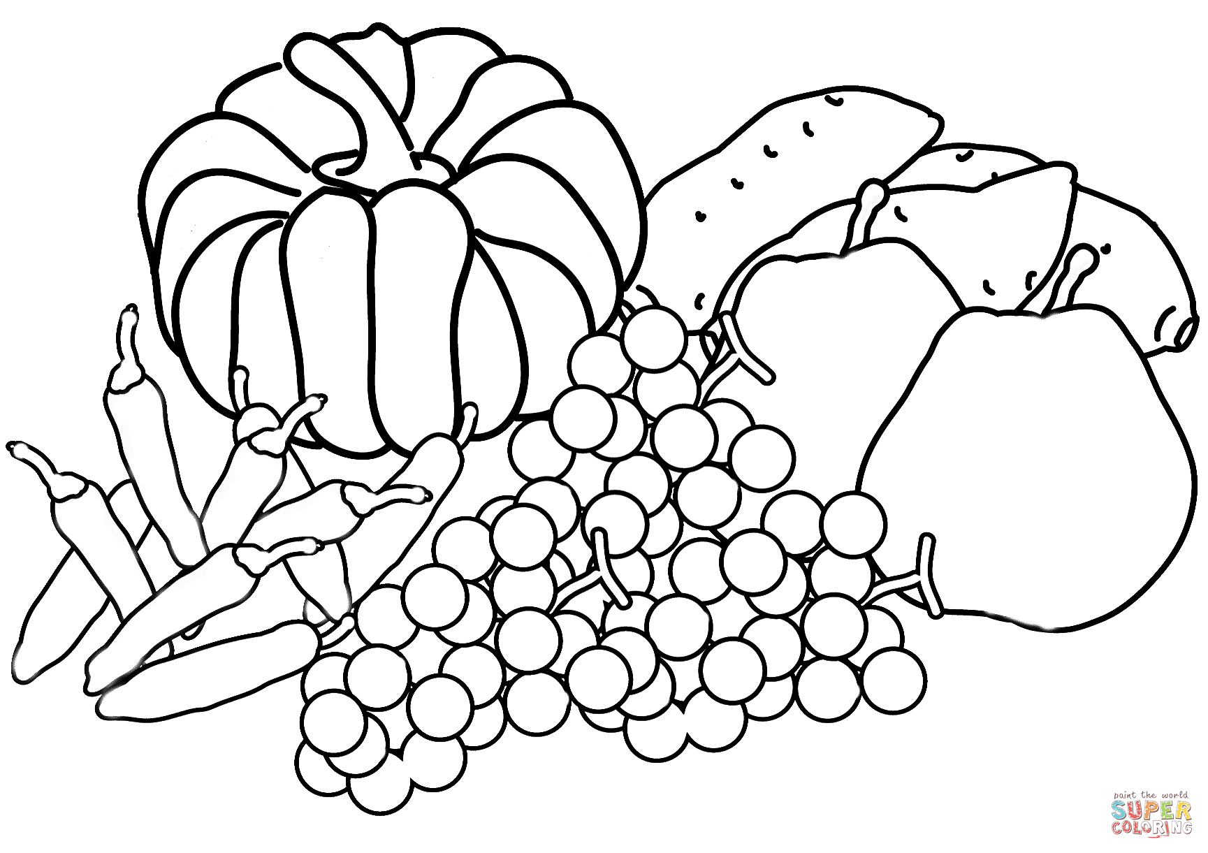 Autumn Harvest Coloring Page | Free Printable Coloring Pages - Free Printable Fall Harvest Coloring Pages