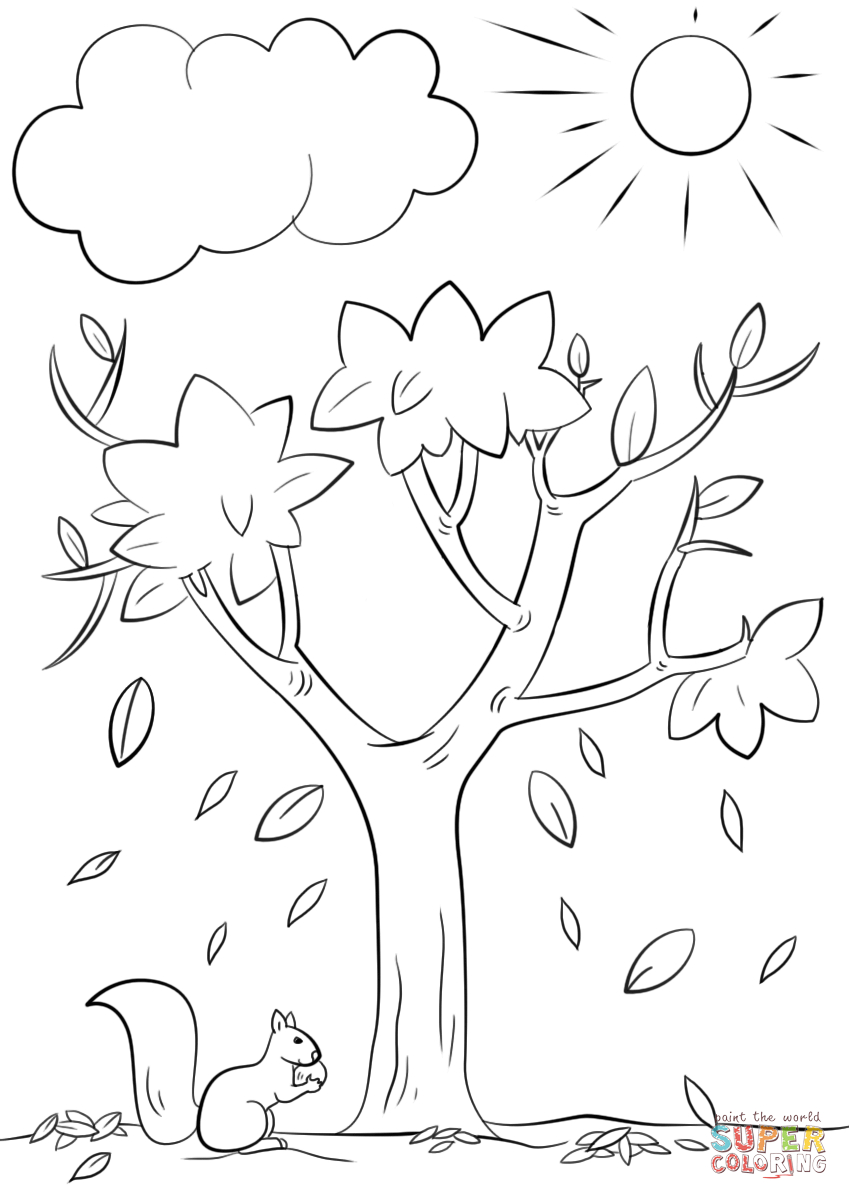 Autumn Tree Coloring Page | Free Printable Coloring Pages - Tree Coloring Pages Free Printable