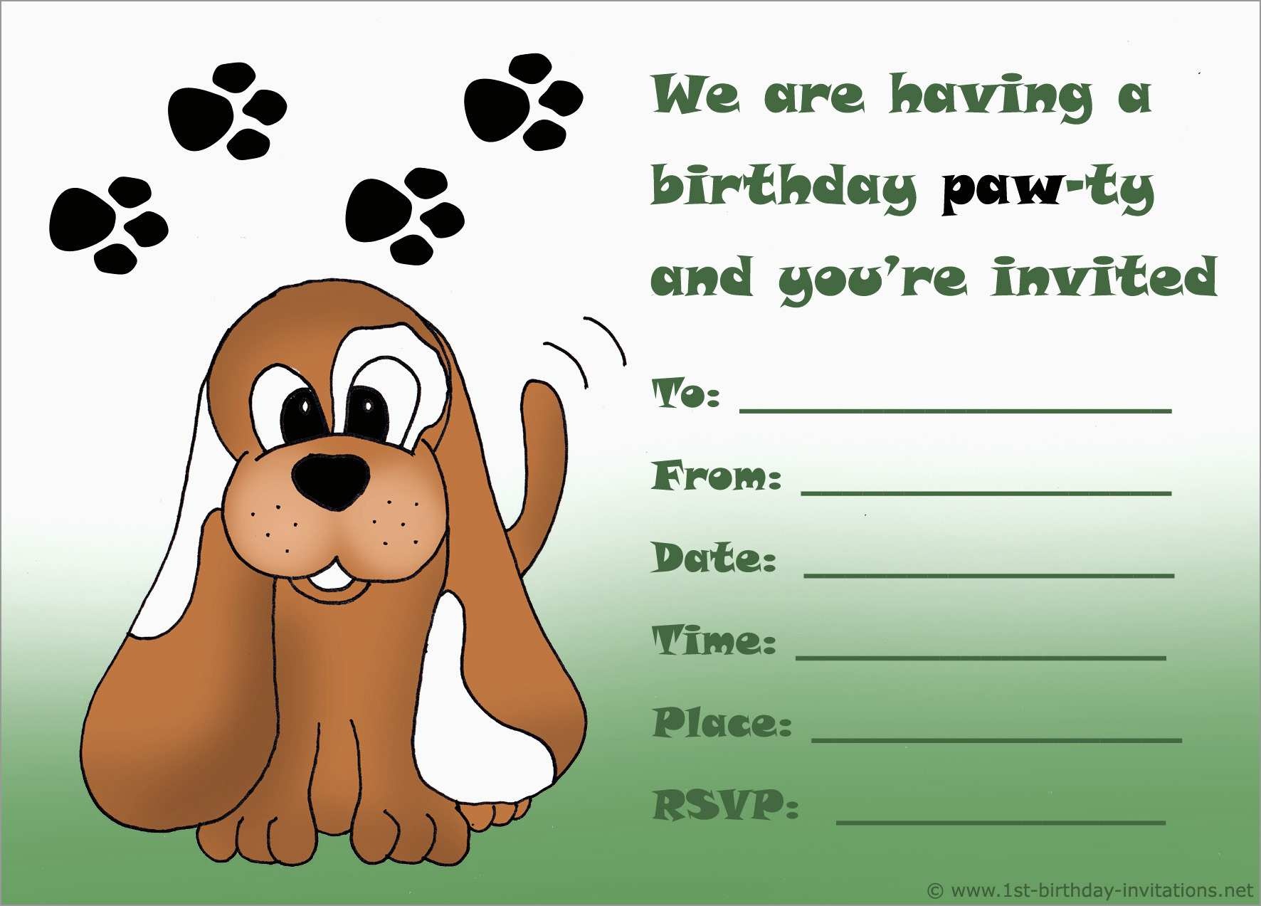 Awesome Dog Birthday Party Invitations Templates Free | Best Of Template - Dog Birthday Invitations Free Printable