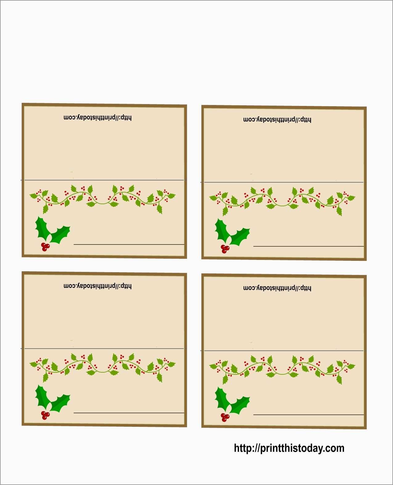 Awesome Free Printable Christmas Table Place Cards Template | Best - Free Printable Place Card Templates Christmas