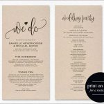 Awesome Free Printable Wedding Program Templates For Word | Best Of   Free Printable Wedding Program Templates