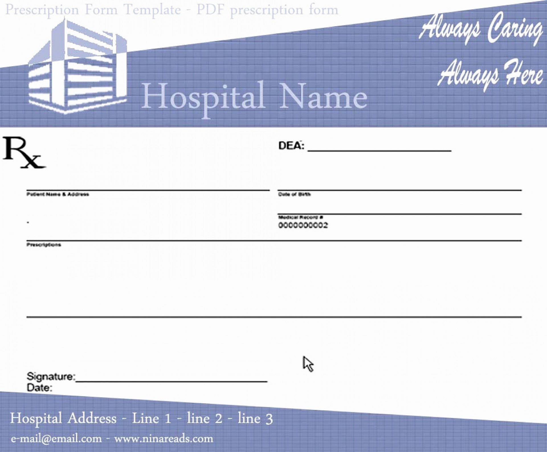 editable prescription pad template microsoft word free