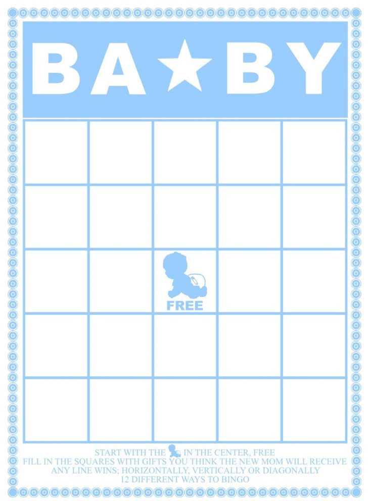 Baby Bingo Free Printable Template