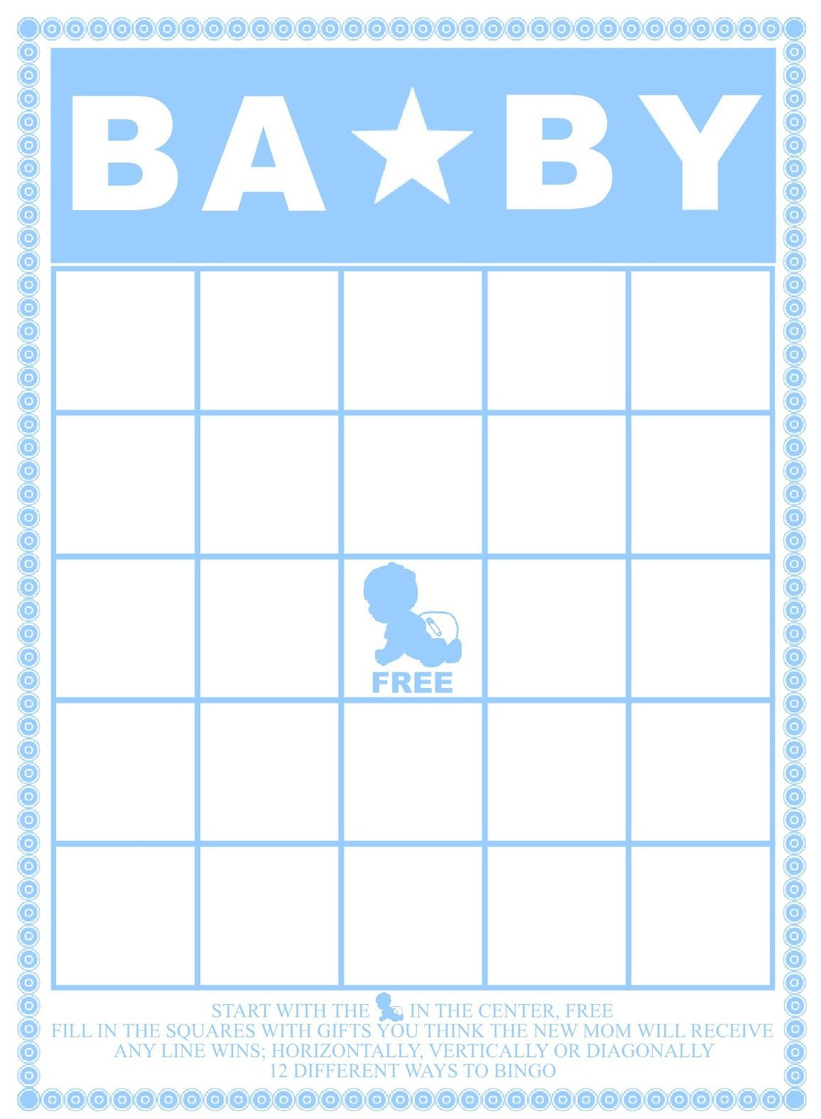 Baby Bingo Template - Kaza.psstech.co - Baby Bingo Free Printable Template