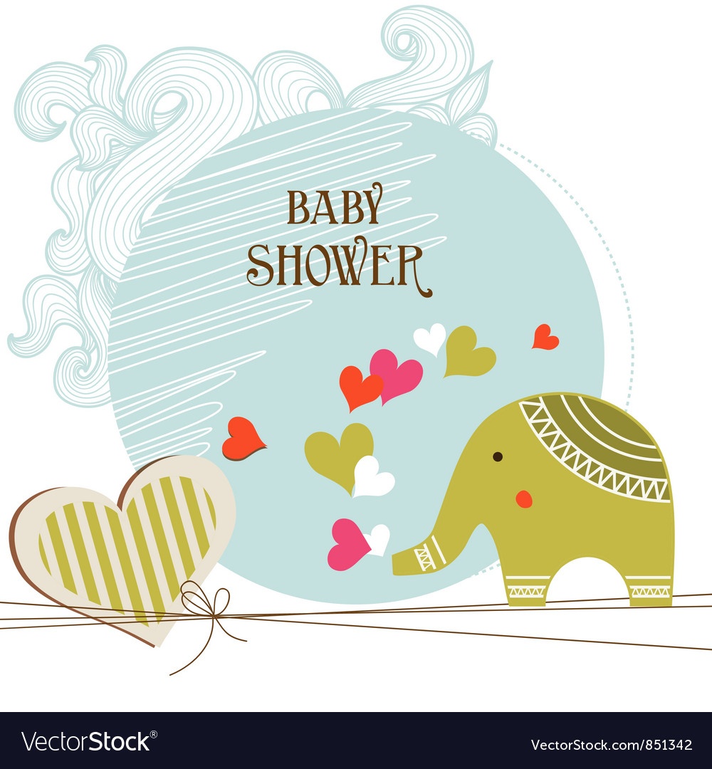 Baby Shower Card Template Royalty Free Vector Image - Free Printable Baby Shower Cards Templates