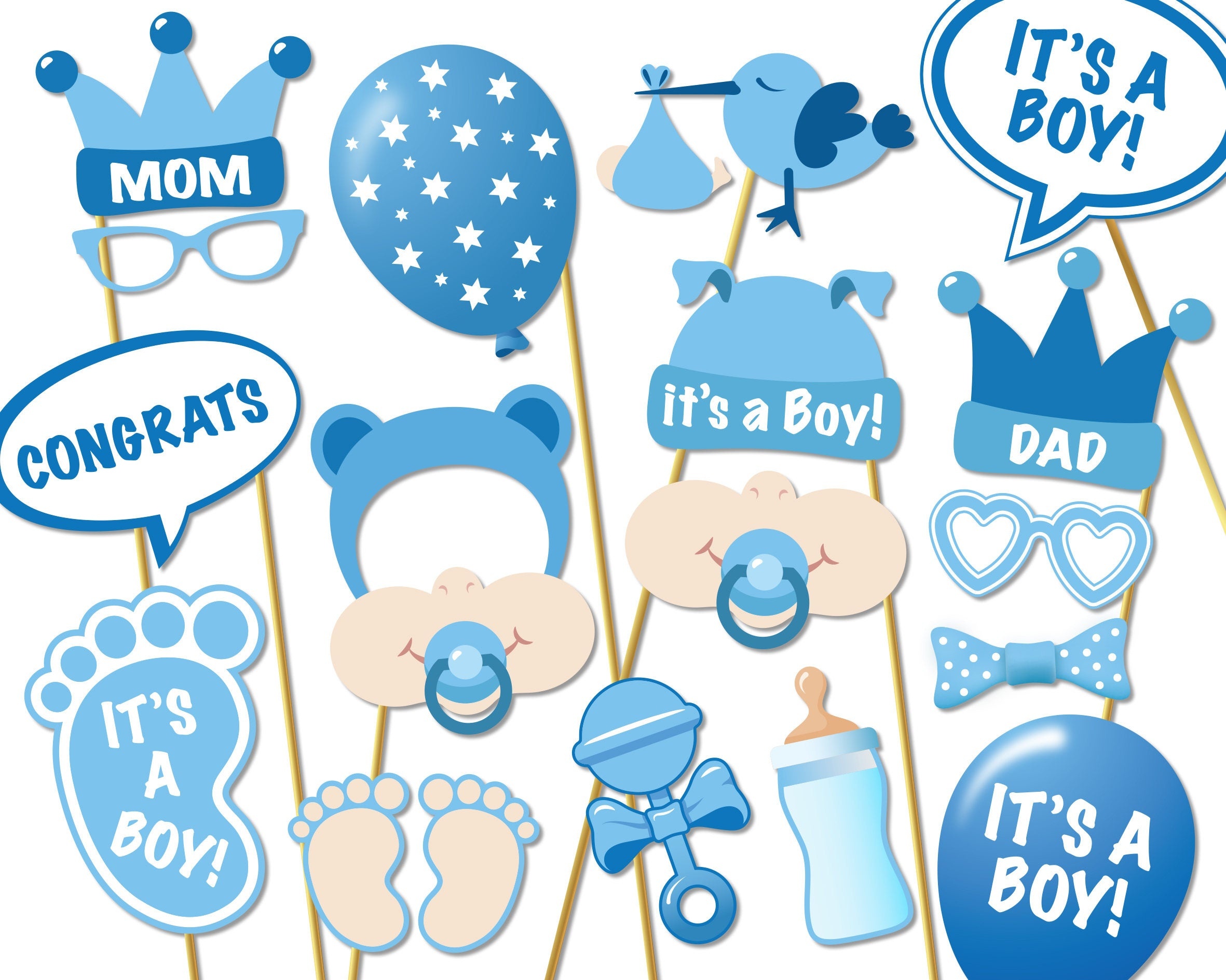 baby shower photo booth props free printables