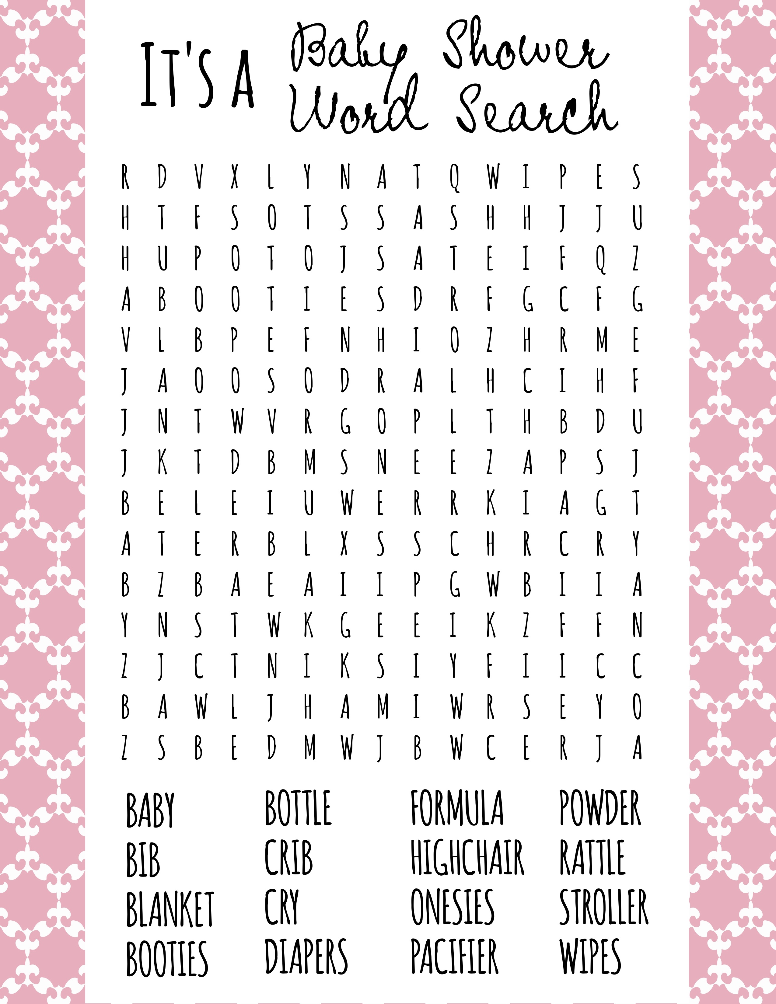 Baby Shower Word Search - Frugal Fanatic - Free Printable Baby Shower Word Search